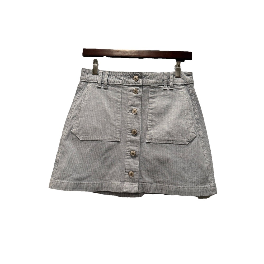 American Eagle Outfitters Corduroy Super Hi-Rise Mini Skirt Light‎ Blue 0 Preppy